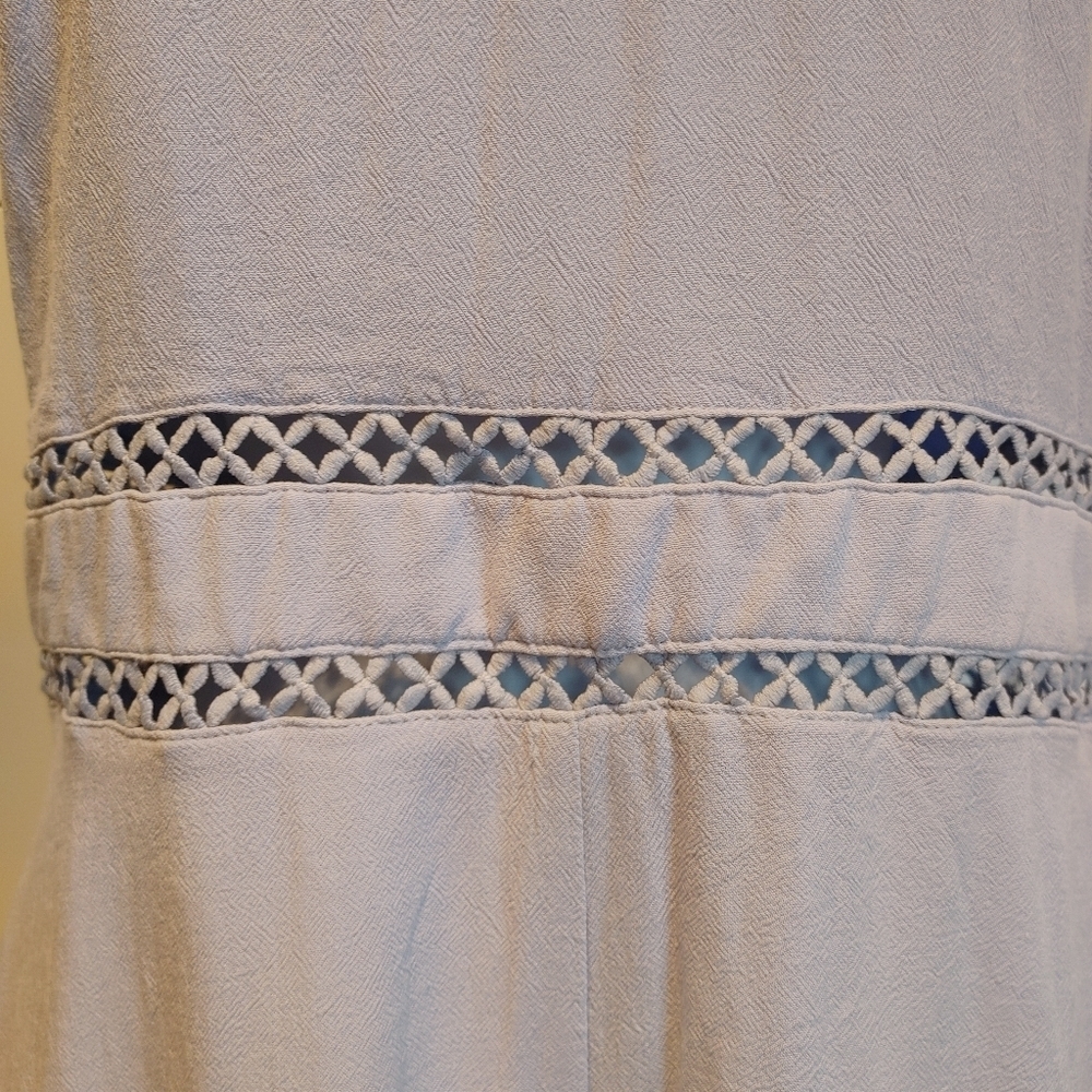 Blue Blush Sky Blue Ruffle Romper Medium Boho Coastal - Picture 4 of 7